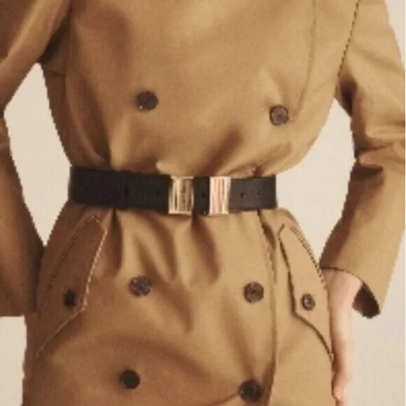 J. Crew Double Buckle Belt in Italian Leather – Black – Size S – NWT